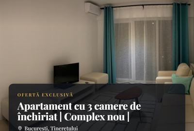 Apartament cu 3 camere de închiriat | Complex nou | Parcul Tineretului | Etaj 10 - 1