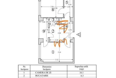 Apartament cu 3 camere decomandat în Central
