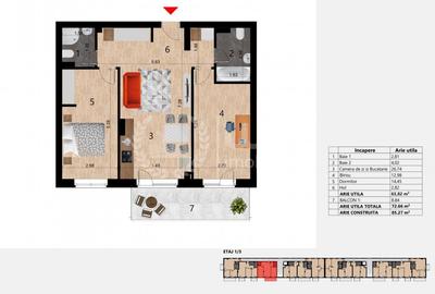 Apartament cu 3 camere |78mp | Bloc nou | Etaj 1 | Garaj | Zorilor - 7