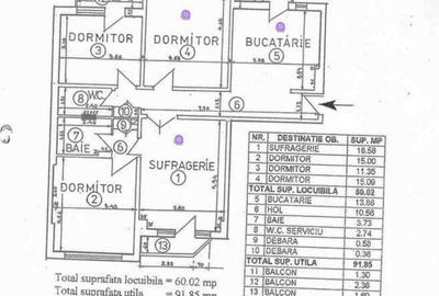 APARTAMENT 4 CAMERE 3/7 BL 1991 MONOLIT STRADAL VEDERE MIXTA FANTANI METROU - 10