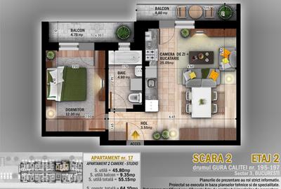 Apartament 2 camere studio langa parc si metrou - 1