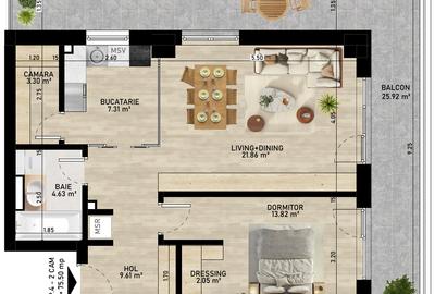 Apartament 2 camere, bucătărie închisă | Pipera | lângă lac - 1