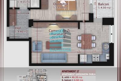 Apartament 2 Camere Studio, Incalzire Pardoseala,Titan-Pallady,Metrou - 1