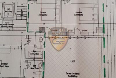Penthouse 3 camere, Compozitori, 136 mp, terasa 67 mp, la alb, bloc 2024 parcare - 2