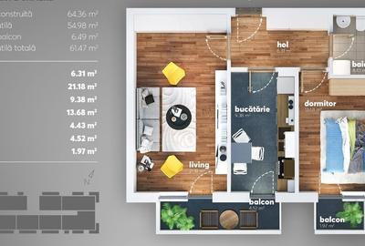 Grand Kristal - Apartament 2 camere , ideal investitie - 7