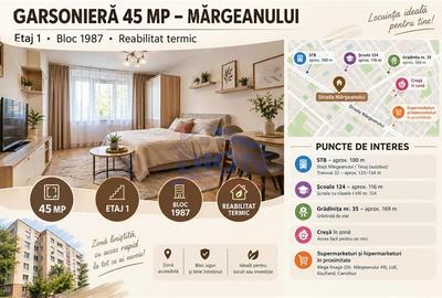 Garsonieră decomandată, mobilată în Mărgeanului