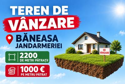Teren Construcții intravilan de 2200 mp, în Băneasa