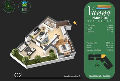 Apartament modern, 2 camere, terasa generoasa - Metalurgiei, Sector 4 - 8