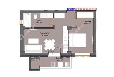 Apartament cu 2 camere etaj 1 parcare subterana in Selimbar - 4