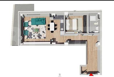 Apartament cu 2 camere semidecomandat în Dâmbul Rotund