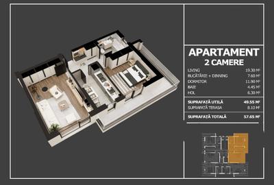 Apartament 2 camere decomandat in bloc de tip Boutique/58 mp/Grand Arena - 8