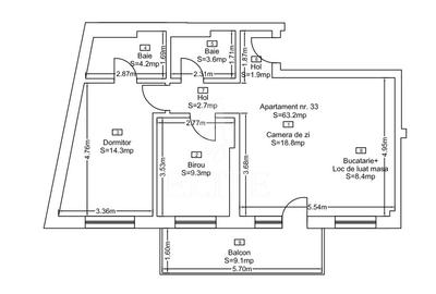 Apartament 3 camere în zona str. Fabricii, str. Campina - 3