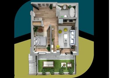 Apartament cu 2 camere în Galata