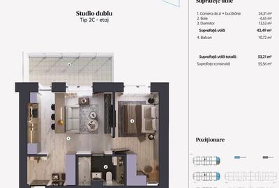 Apartament 2 Camere / Hils Titanium /CT, AC, Parcare, 500 m Metrou Teclu - 12