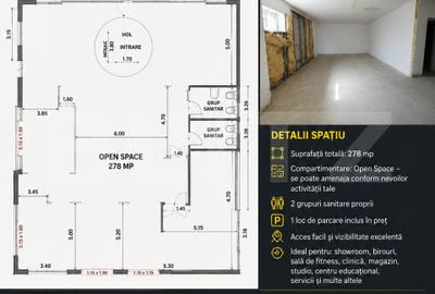 Spațiu comercial, de 278.00 mp, în Zorilor