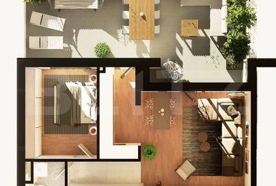 Apartament 2 camere, 54 mp, terasa 44 mp, constructie noua, zona Dunarii - 1