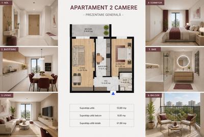 Ap 2 camere DECOMANDAT, 2 lifturi, INCALZIRE IN PARDOSEALA, PREDARE SEPTEMBRIE