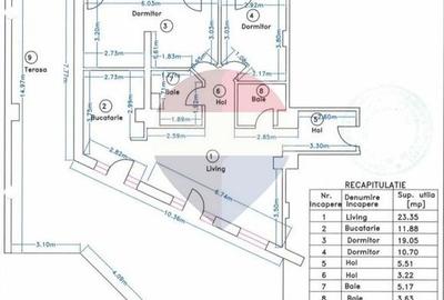 Apartament 3 camere, terasă spectaculoasa, ultim etaj | Pod Pipera - 14