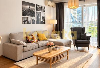 Apartament cu 2 camere semidecomandat, mobilat în Barbu Văcărescu