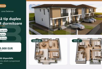 Duplex cu 4 camere în Sud