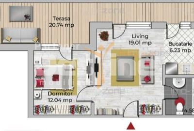 Apartament 2 camere | 42mp + 21mp terasa - 4
