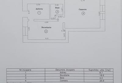 Apartament cu 2 camere în Central