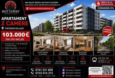 Apartament cu 2 camere decomandat în Theodor Pallady