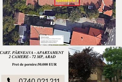 Apartament cu 2 camere semidecomandat în Pârneava