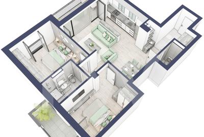Apartament 3 camere, etaj 1, intabulare vara 2026 - 2