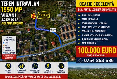 Teren Construcții intravilan de 1550 mp, în Bucium