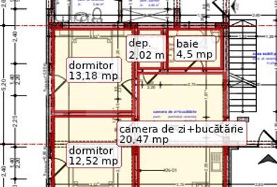 Apartament cu 3 camere semidecomandat în Est
