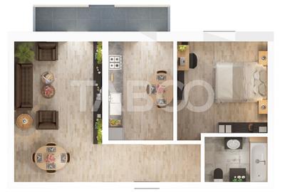 Apartament cu 2 camere decomandat în Mihai Viteazul