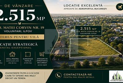 Teren Construcții intravilan de 2515 mp, în Vest