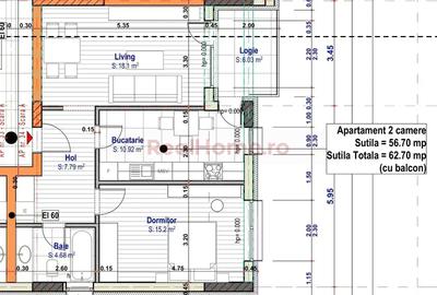 Apartament 2 camere decomandat, 56,7 mp + geam la baie – bloc nou Trapezului - 5