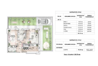Apartament cu 3 camere open-space în Galata