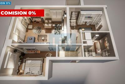 Apartament cu 3 camere decomandat în Central