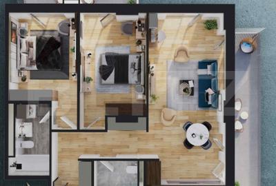 Apartament cu 3 camere semidecomandat în Iris