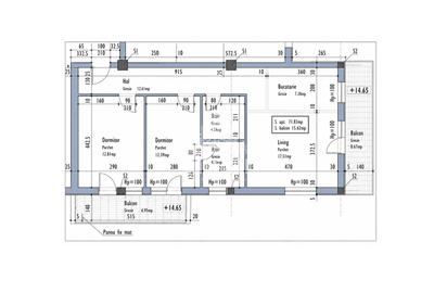 Apartament cu 3 camere, 71.83 mp + 2 balcoane + parcare subterana C. Coposu - 21