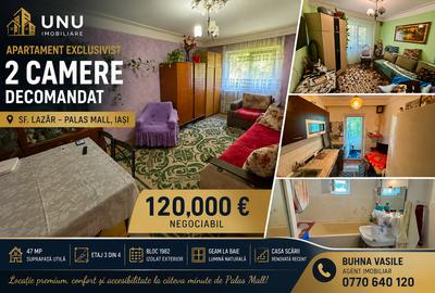 SF LAZAR - PALAS MALL - 2 CAMERE DECOMANDAT - ETAJ INTERMEDIAR - PLAN DOI DE LA BULEVARD - GEAM LA BAIE - 1