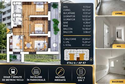 Apartament cu 3 camere semidecomandat în Theodor Pallady
