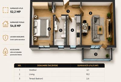 Agora Tunari, apartamente 2 camere,  langa Cosmopolis - 5