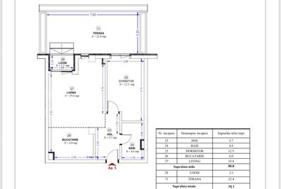 Apartament cu 2 camere semidecomandat în Torontalului