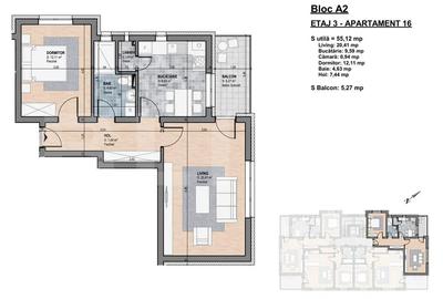 Apartament cu 2 camere decomandat în Gherla