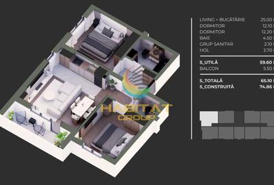 Apartament cu 3 camere decomandat în Berceni