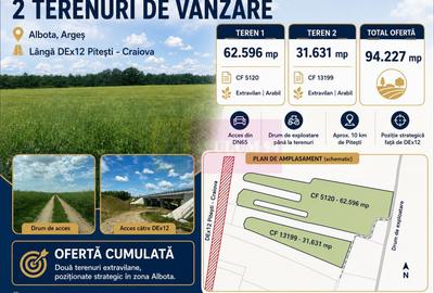 Teren agricol extravilan de 94000 mp, în Albota
