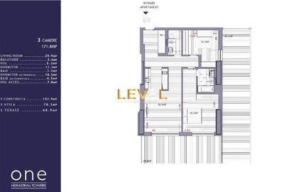 Apartament exclusivist 3 camere de vanzare | ONE Herastrau Towers | Terasa de 69 - 25