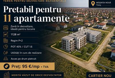 Teren Construcții intravilan de 1128 mp, în Moșnița Nouă