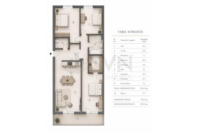 REA1029161 Apartament 4 camere complet mobilat One Timpuri Noi parcare si boxa - 15