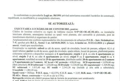 Proiect rezidențial cu AC – 29 apartamente – 4.330 mp – 35 parcări – S - 4