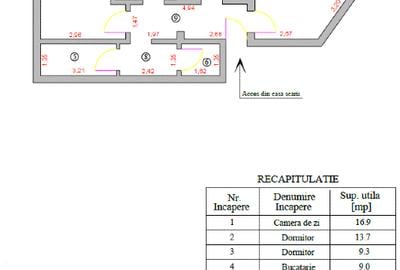 Apartament cu 3 camere decomandat în Central